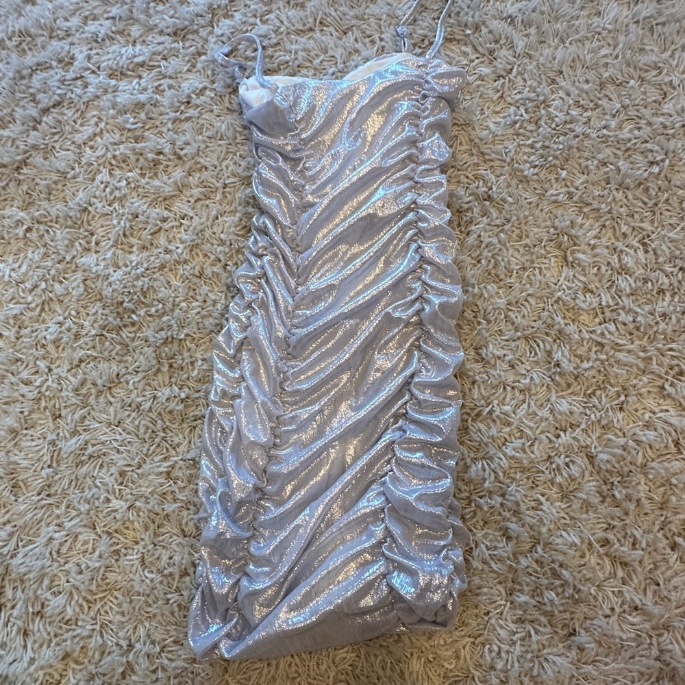 Katie J NYC Silver Shimmer Dress